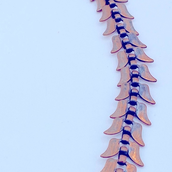 Vintage Renoir Copper Leaf Necklace / Choker Signed Renoir On Clasp 1946-1964 - Picture 7 of 8